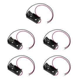 SING F LTD 5PCS 14250 Battery Box ER14250 Battery Holder 1/2AA Battery Holder 1/2AA 3.6V Battery Holder with 150mm Cable Wires Black and Red