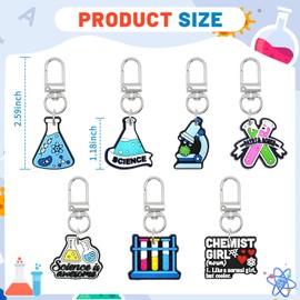 Pabucle Cute Keychains Bulk,30 PCS Different Science Key Chain Accessories for Keys Backpack Bag Charm Gifts for Party Favors