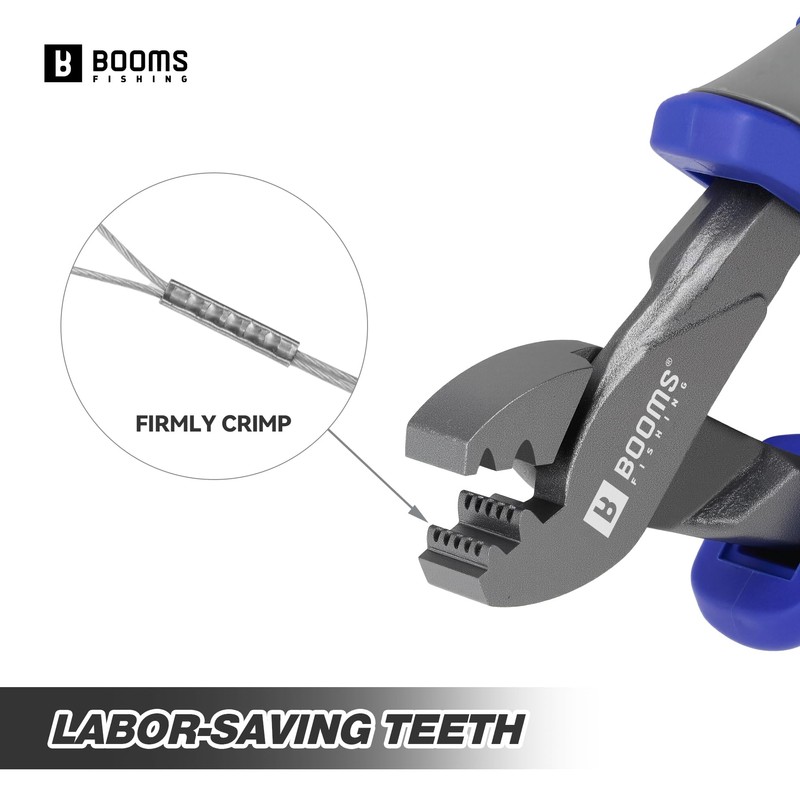 Booms Fishing Crimping Pliers Tool: 6.5in Crimper for Single Barrel