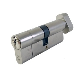 UAP Thumb Turn Euro Cylinder Lock with Anti-Snap & 3 Keys - 1-Star Kitemarked Door Lock Barrel for Home Security - Fire-Rated with Easy-Grip Design for Elderly Use (70mm 35/35) (Nickel)