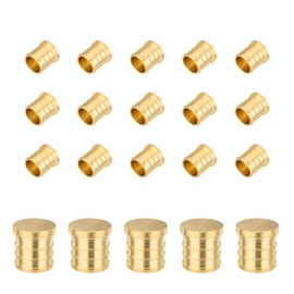 Seelink (20-Pack) PEX Fittings, 1 Inch Pex Barb Plug End Cap, Brass Crimp Fittings, for PEX Tubing Pipe Plumbing, ASTM F1807(PEX1807329-20Pack)