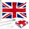G128 NEW G128 United Kingdom Flag & Flagpole Set, 6FT