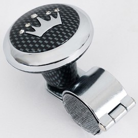 Riloer Vehicle Power Handle Universal Car Steering Wheel Spinner Knob Carbon Fiber, ABS Finish Suicide Knob Booster Ball for Most Cars, Steering Wheel Knob Universal Non-Slip Fit