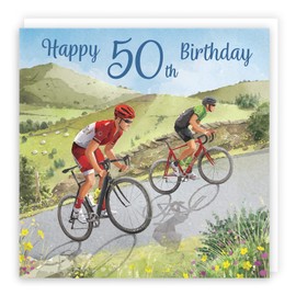 Hunts England - Road Cycling 50th Birthday Card For Him - Hill Climb - Road Bikes - Milo's - Fun - Age Fifty Birthday Card - Men's 50th Birthday Card - 50 Year Old Birthday Card For Cyclist