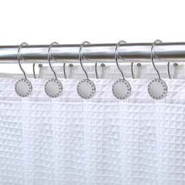 Utopia Alley Shower Hooks, Double Shower Curtain Hooks for Bathroom, Crystal Design, Set of 12 Polished Chrome