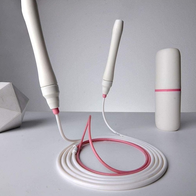 White Speed Jump Rope with Self-Locking Handles - Designed for
