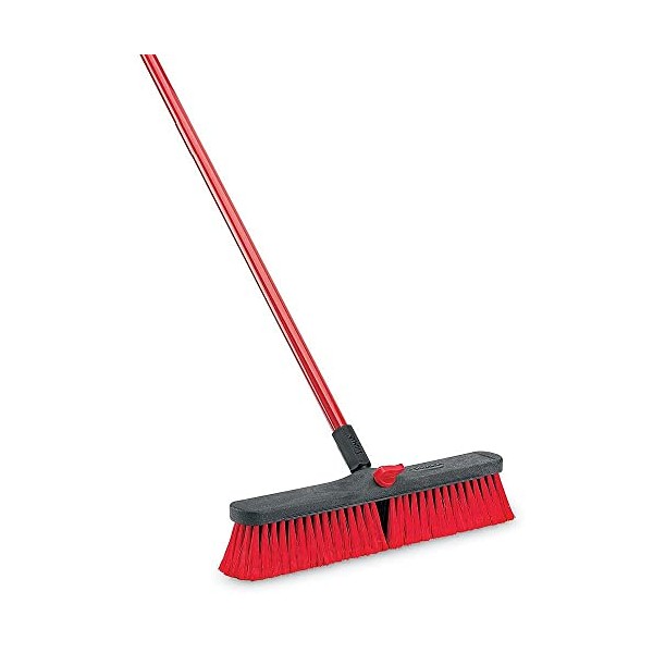 Libman 00804 18 Multi-Surface Push Broom, Steel Handle, 4 Pack