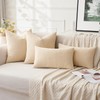 MIULEE Beige Couch Pillow Covers 12x20 Inch, Set of 2