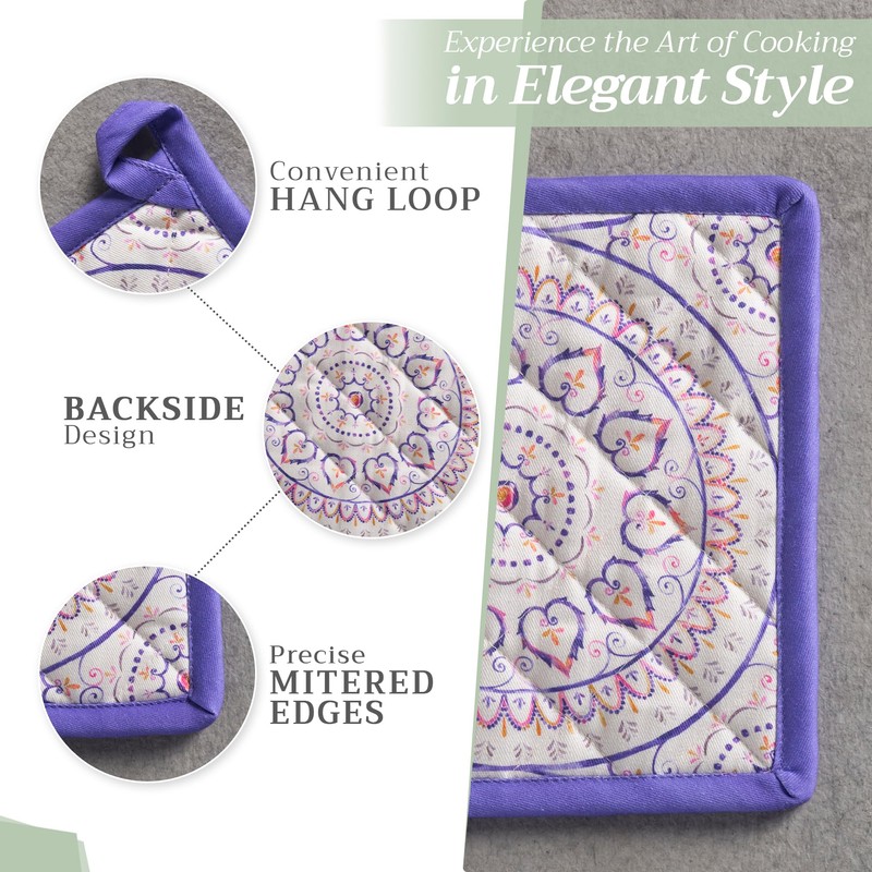 Maison d' Hermine Pot Holders 100% Cotton Heat Resistant Potholders