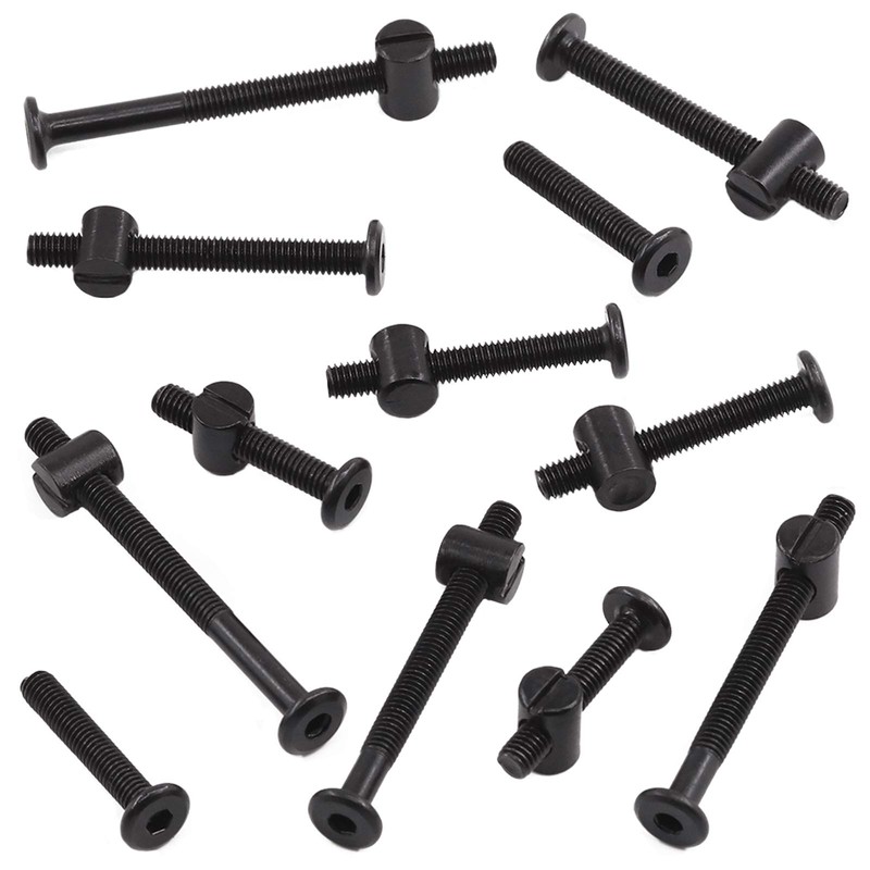 Rustark 25 Pcs M6x75mm Black Hex Socket Cap Screws Barrel