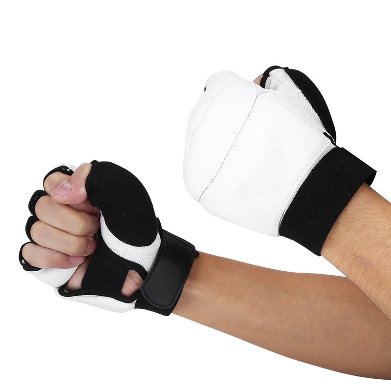 Adult/Kids Taekwondo Sparring Half Finger Hand Protector Cover Boxing Gloves