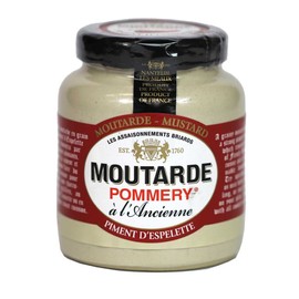 Pommery Mustard Meaux Moutarde in Pottery Crock with Espelette Chillies