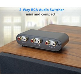 2-Way RCA Stereo Audio Switch Input Signal Source Switcher Selector Splitter Box（2 in 1 Out / 1 in 2 Out）-RC21