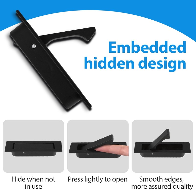 Amaxiu Pocket Door Pull Handle, Sliding Door Handles Recessed Flush