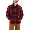 Carhartt Men's Loose Fit Fleece Pullover, Crabapple/Black Plaid, X-Large Tall