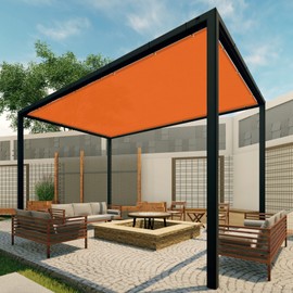 Patio Paradise 2' x 13' Sun Shade Sail Straight Edge, Rectangle Shade Canopy 240GSM Shade Cloth with Grommets Pergola Cover Replacement for Outdoor Backyard Garden, Customize, Orange