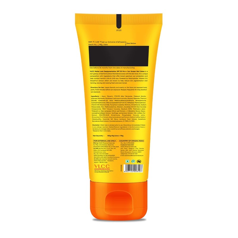 VLCC Matte Look SPF 30 Sun Screen Gel Creme(100gm)