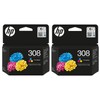 HP 308 Colour Ink Cartridge For HP Envy 6122e 6532e