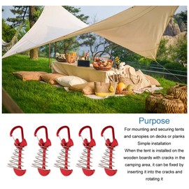 5 x Deck Anchor Pegs, Tent Spring Buckle, Tent Awning Spring Hooks, Adjusted Wind Rope Mounting Buckle, Deck Hook, Portable Camping Tent, Fixed Buckle