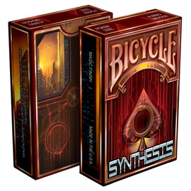Albino Dragon Synthesis - Cyberpunk Themed Bicycle Playing Cards (Red)