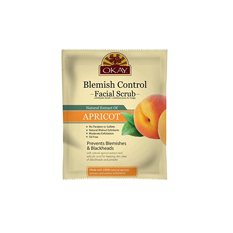 OKAY Pure Naturals apricot facial Scrub, 1.5 Ounce, 1.5 ounces