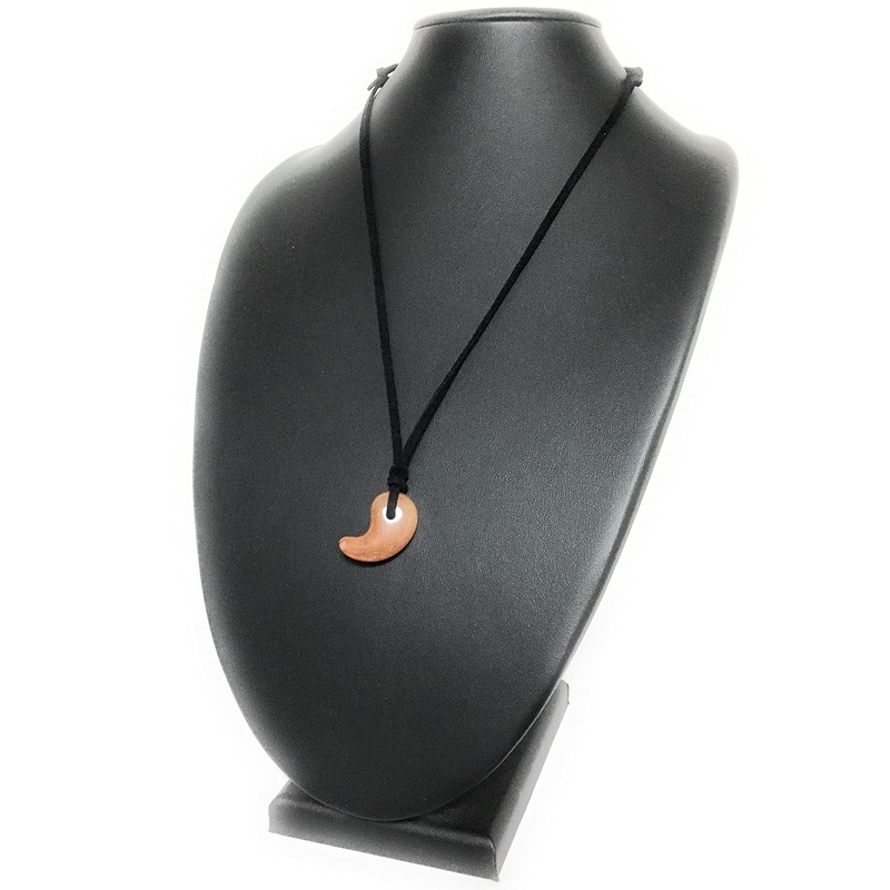 Natural Stone Magatama Necklace Peach Aventurine (1 Piece)
