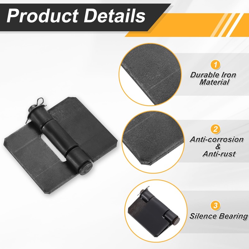 sourcing map 2 Pack Heavy Duty Weldable Hinges, 2.76" x