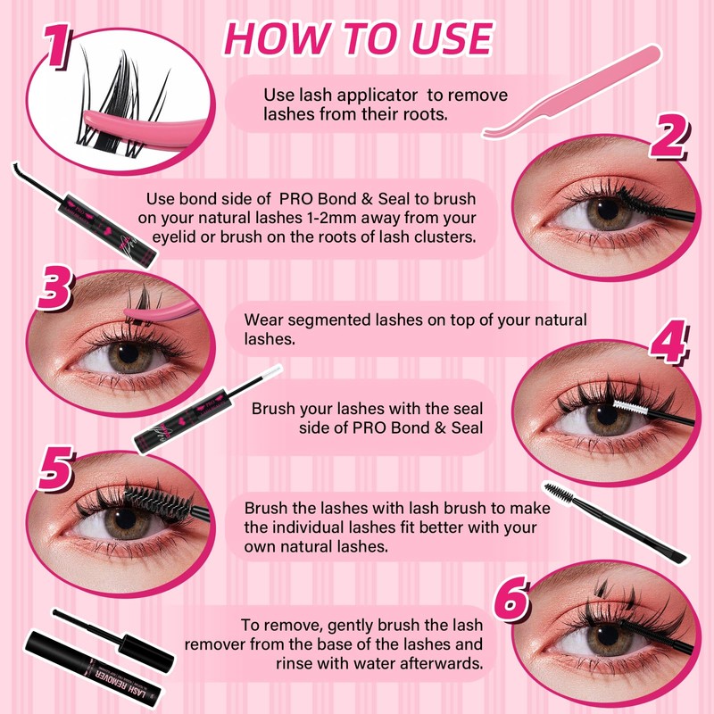 PROLASHBEAUTY Fairy Lash Clusters Invisible Band Manga Lashes for Daily