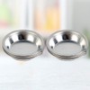 Cabilock 12pcs Makeup Palette Stainless Steel Small Round Paint Tray