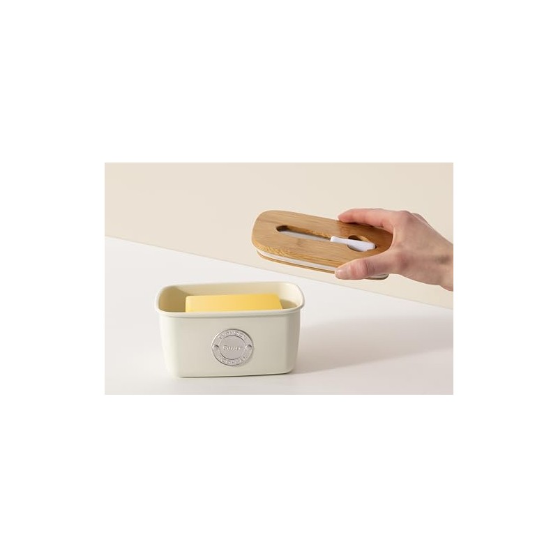 Typhoon Living Cream Butter Storage & Spatula Set