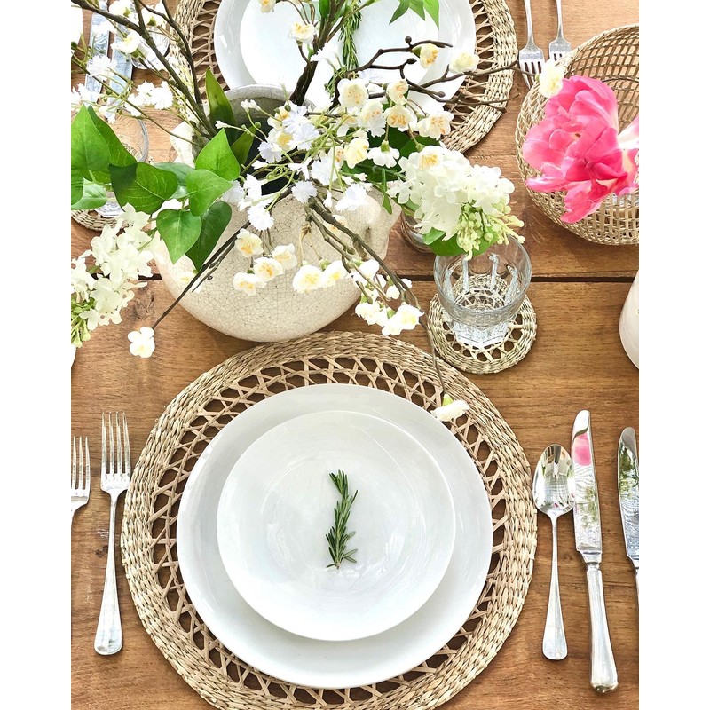 Buttercup China 8-Inch Fine Bone Coupe Plate Set of 6