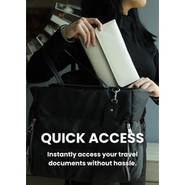 Family Passport Holder – Wallet for 5 Passports, Visas, Tickets, and Money – Passport Holder for Families – Travel Wallet to Store Passports – Travel Document Organizer (Beige)