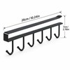 6-Hook Under-Shelf Mug Holder for Kitchen Storage – Slide-On Stainless
