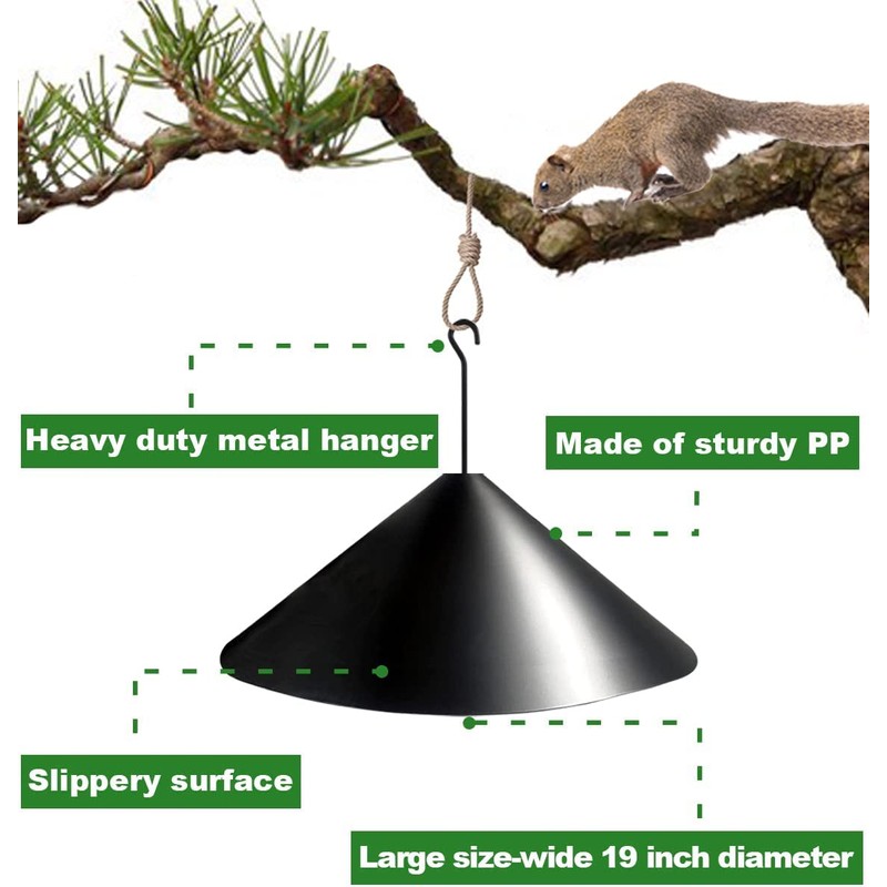 19 inch Squirrel Baffle for Bird Feeder Pole, Squirrel Proof