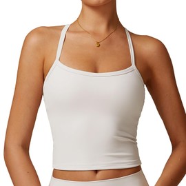 GXGPML Cross Back Tank Top for Womens (2025 NEW), Sports Bras Cross Back for Active Gym Yoga Padded Workout Crop Tank Top, Built in Bra (GX Zero Series)