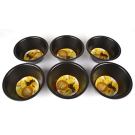 New Daily Bake 12cm x 5cm Non Stick Pie Dish Set of 6 Quiche Tart Flan Pan Tin