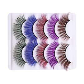 Ipetboom 5 Pairs Colored False Eyelashes Colorful Eyelashes 3d Eyelash for Women Makeup Women Makeup Fake Eyelashes Bottom Lashes Colorful Fake Eyelashes Decorate Imitation Girl Manual