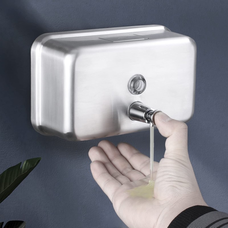 VANNSOO Commercial Wall Mount Stainless Steel Soap Dispenser, Rust-Proof Lining