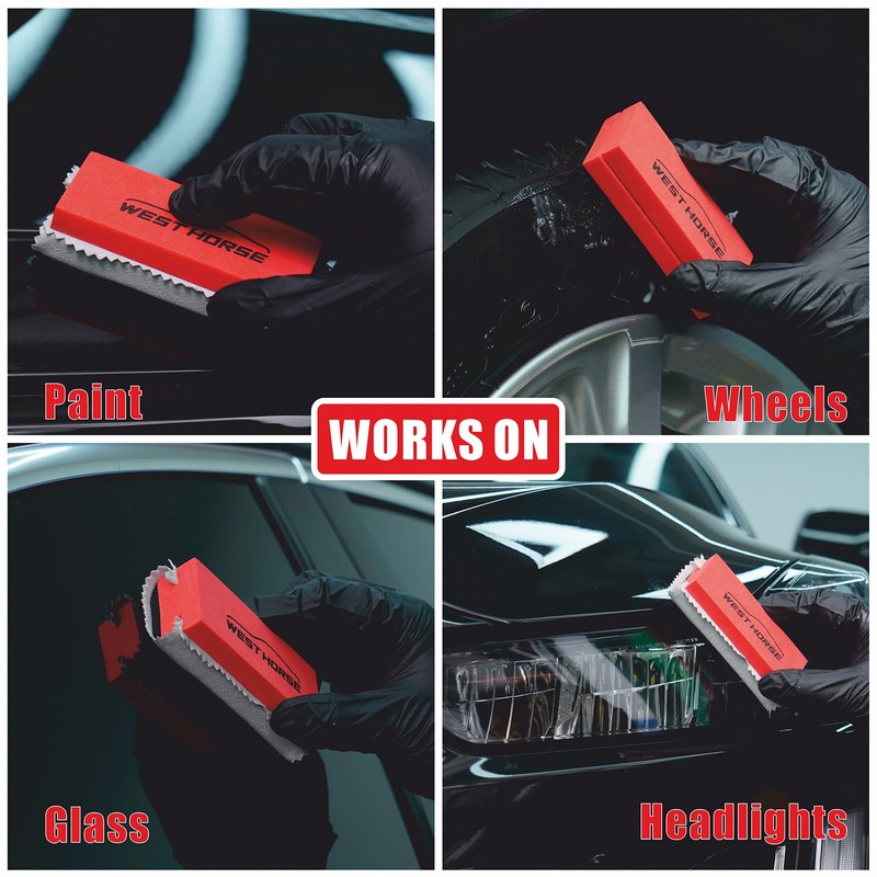 6PCS Ceramic Coating Applicator Sponge Blocks + 12PCS Suede Cloth