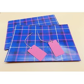 Blue Tartan Gift Wrap - Scottish Themed Wrapping Paper - 2 Sheets 2 Tags - Mitchell Clan