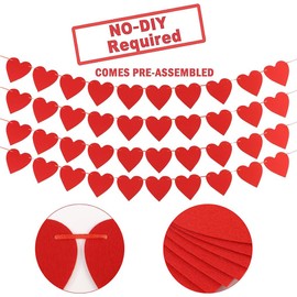 Valentine Decorated Garland, Heart Shaped, Hanging Swirl, Wedding Garland, Decoration, Valentine's Day, Propos, Confessions, Anniversary, Decoration, Photography, Background, Wall Decoration,