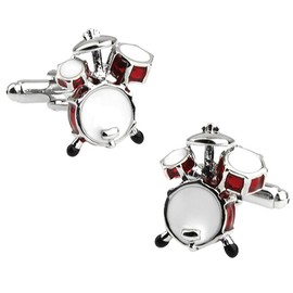 Ashton and Finch Red Drum Set Cufflinks for Men Novelty Music Teacher Gifts