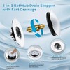 HAOMIAO Universal Pop-Up Bathtub Stopper with Clog-Proof Strainer, Bath Drain