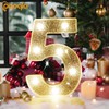 Pooqla Marquee Numbers Lights, Light up Silver Numbers, Glitter Numbers