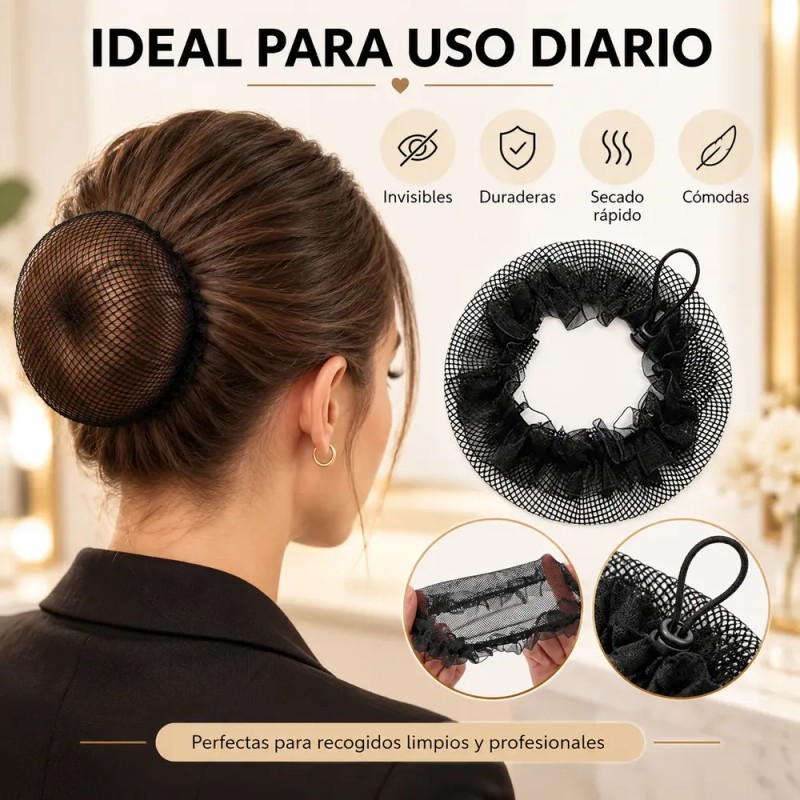 Lthys - 24 Pzs Red Cabello Ballet Con Encaje Elástica