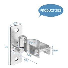4-Pack Heavy Duty Wall Mount Gate Hinge, 1-3/8" OD Pipe Fit, 5/8" Pin, Powder Coated Steel for Outdoor Farm Gates, Fences & Barn Doors