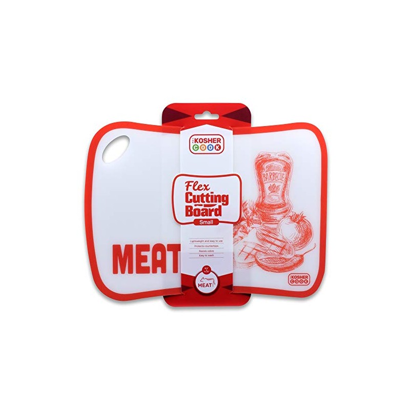 Meat Red Flexible Cutting Board and Counter Protector - Lightweight,