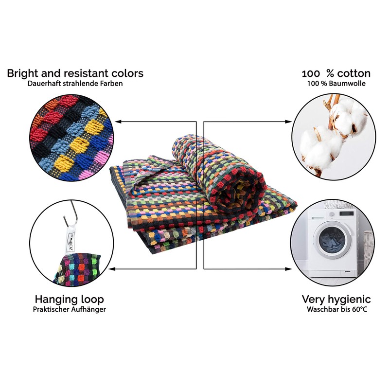 ZOLLNER Set of 2 Bath Towels 70 x 140 cm