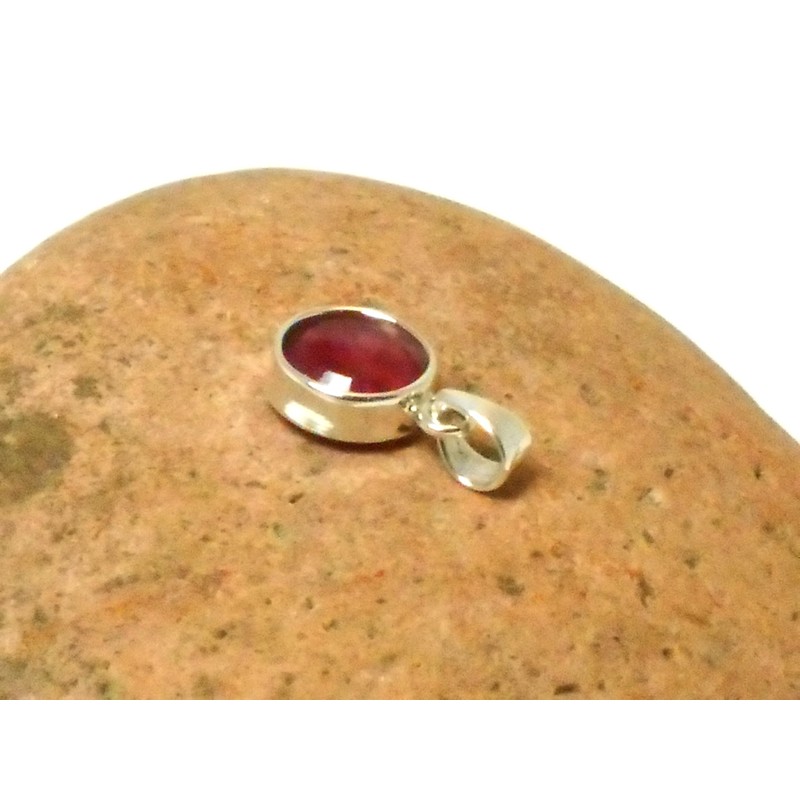 Art Gecko Small Round Pink RUBY Sterling Silver 925 Gemstone