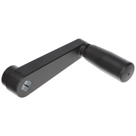 HALDER 24330.0424 Hand cranks/zinc die-cast, Black/Textured Matte, l=80 mm/s=10 mm